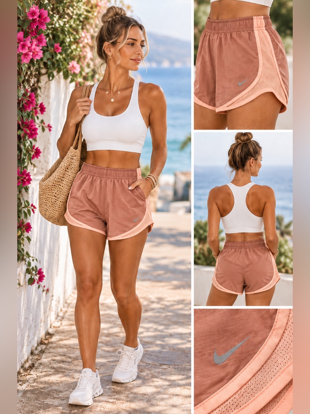 Nike | Dri-FIT Peach Running Shorts Mesh Side Panels - Size Small
